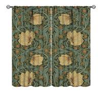 JESTRONRY Tende vintage floreali per soggiorno, tende oscuranti per finestre, camera da letto, stile artistico William Morris, set di 2 pannelli (larghezza x lunghezza)