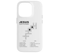JESUS, Always The Answer - Christian Faith Crossword Puzzle Custodia per iPhone 14 Pro