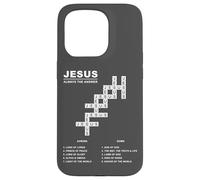 JESUS, Always The Answer - Christian Faith Crossword Puzzle Custodia per iPhone 15 Pro