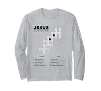 Jesus, Always The Answer - Christian Faith Crossword Puzzle Maglia a Manica