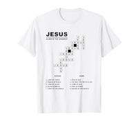 Jesus, Always The Answer - Christian Faith Crossword Puzzle Maglietta
