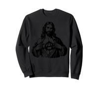 Jesus Anarchy Punk Rock, Gesù Cristo Anarchia segno, Dio tee Felpa