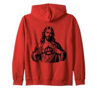 Jesus Anarchy Punk Rock, Gesù Cristo Anarchia segno, Dio tee Felpa con Cappuccio