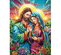 Jesus And Mary in A Magical Glow Puzzle 1000 Pezzi Sfida Rompicapo Impossibile Scenery Science Fiction Rompicapo Estremamente Difficile Per Veri Esperti Regalo Per Chi Ama Le Sfide 1000 PCS