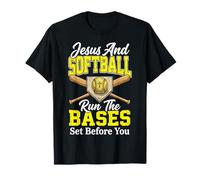 Jesus And Softball Run The Bases Set Before You Maglietta