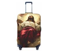 Jesus Ascended to The Rose - Copertura elastica da viaggio per valigia, con stampa, anti-graffio, Nero , L