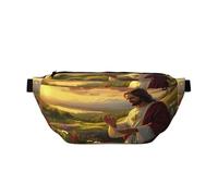Jesus At Sunset per donna e uomo, borsa a tracolla religiosa Christ Church per sport, viaggi, escursionismo, corsa e jogging.