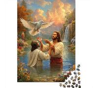 Jesus Baptism Scene 1000 Componenti Carta Ecologica Puzzle Familiare Livello Di Difficoltà Equilibrato Fan Dei Rompicapo Loisirs A Casa Divertente 38x26cm/1000pcs