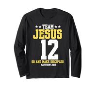 Jesus Baseball Team Jesus Christian Matthew 28:19 Verse Tee Maglia a Manica