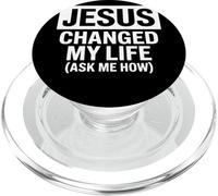Jesus Changed My Life Ask Me How Fede Cristiana PopSockets PopGrip per MagSafe