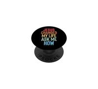 Jesus Changed My Life Ask Me How PopSockets PopGrip Adesivo