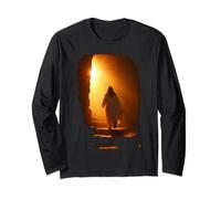 Jesus Christ Glorious Resurrection Christian Faith (Black) Maglia a Manica