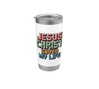 Jesus Christ Saved My Life Bicchiere termico in acciaio inox doppia parete