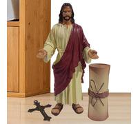Jesus Christ Statue | Hand Painted Resin Religious Figurine Decor | Christian Jesus Sculpture Tabletop Ornament | Spiritual Home Decor for Living Room Bedroom Office Desk Bookshelf Entrance Windowsill
