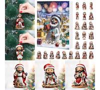 Jesus - Christian Advent Décor | Christmas Countdown Calendar, 24 Day Seasonal Acrylic Keepsake With 2D Flat Pendants For Living Room, Bedroom, Wall, Mantel, Fence, School Activity, Re