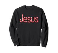 Jesus: Christian Faith Candy Cane Red & White Text Christmas Felpa