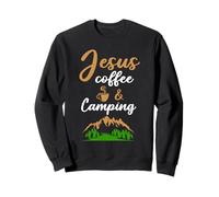 Jesus Coffee And Camping Cafeine Barista Camp Lover Felpa