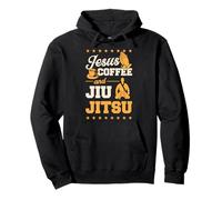 Jesus Coffee E Jiu Jitsu - Divertente Maestro BJJ Cristiano Felpa con Cappuccio