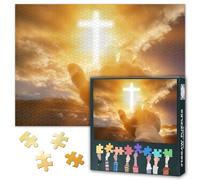 Jesus Cristo Puzzles - Puzzle da 1000 pezzi per adulti, Mano di Dio difficile puzzle impegnativo per adulti (27.5 "x19.7"), regalo di serata di famiglia (serie religione cristiana)