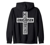 Jesus Cross Bless Bible MAT 28:6 Fede sulla paura ARTE SUL RETRO Felpa con Cappuccio