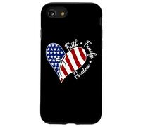 Jesus Cross Heart America The Lord Is My Rock ART SUL RETRO Custodia per iPhone SE (2020) / 7 / 8