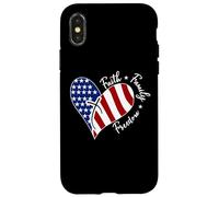 Jesus Cross Heart America The Lord Is My Rock ART SUL RETRO Custodia per iPhone X/XS