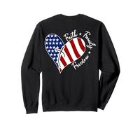 Jesus Cross Heart America The Lord Is My Rock ART SUL RETRO Felpa