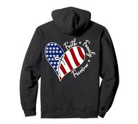 Jesus Cross Heart America The Lord Is My Rock ART SUL RETRO Felpa con Cappuccio