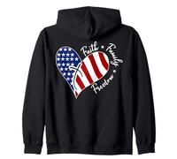 Jesus Cross Heart America The Lord Is My Rock ART SUL RETRO Felpa con Cappuccio