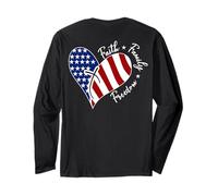 Jesus Cross Heart America The Lord Is My Rock ART SUL RETRO Maglia a Manica