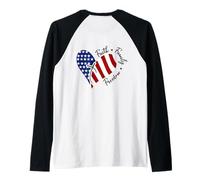 Jesus Cross Heart America The Lord Is My Rock ART SUL RETRO Maglia con Maniche Raglan
