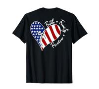 Jesus Cross Heart America The Lord Is My Rock ART SUL RETRO Maglietta