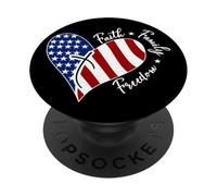 Jesus Cross Heart America The Lord Is My Rock ART SUL RETRO PopSockets PopGrip Adesivo
