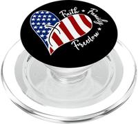 Jesus Cross Heart America The Lord Is My Rock ART SUL RETRO PopSockets PopGrip per MagSafe