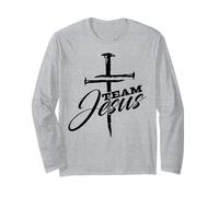 Jesus Cross Team Jesus Saves Cross Christian Religious Faith Maglia a Manica
