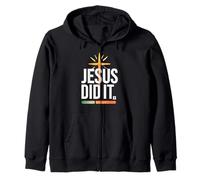 Jesus Did It, Bold Cross Retro Bars Christian Felpa con Cappuccio