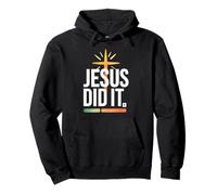 Jesus Did It, Bold Cross Retro Bars Christian Felpa con Cappuccio