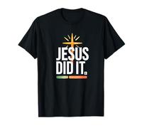 Jesus Did It, Bold Cross Retro Bars Christian Maglietta