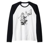 Jesus Dunking Funny Christian Religioso Basket SPRITUALE Maglia con Maniche Raglan