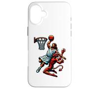 Jesus Dunking On The Devil Pallone Da Pallacanestro Cool Bball Custodia per iPhone 16 Plus