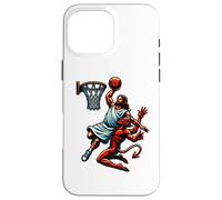 Jesus Dunking On The Devil Pallone Da Pallacanestro Cool Bball Custodia per iPhone 16 Pro Max