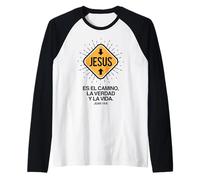 Jesús es El Camino, la Verdad y la Vida. Maglia con Maniche Raglan
