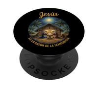 Jesús es la Razón de la Temporada Presepe Spagnolo PopSockets PopGrip Adesivo