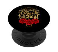 Jesus Es Mi Rey, Roca Y Mi Fortaleza, Bible Verse Sayings PopSockets PopGrip Adesivo