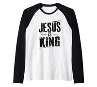 Jésus est roi Message de l'Évangile chrétien Maglia con Maniche Raglan