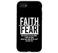 Jesus Faith Over Fear Black White Psalm 118:6 Christian God Custodia per iPhone SE (2020) / 7/8