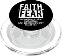 Jesus Faith Over Fear Black White Psalm 118:6 Christian God PopSockets PopGrip per MagSafe