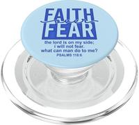 Jesus Faith Over Fear Blue Psalms 118:6 Christian Scripture PopSockets PopGrip per MagSafe