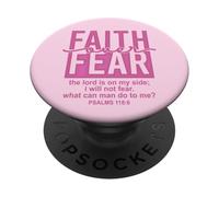 Jesus Faith Over Fear Pink Psalms 118:6 Christian Scripture PopSockets PopGrip Adesivo