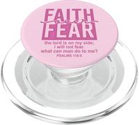 Jesus Faith Over Fear Pink Psalms 118:6 Christian Scripture PopSockets PopGrip per MagSafe
